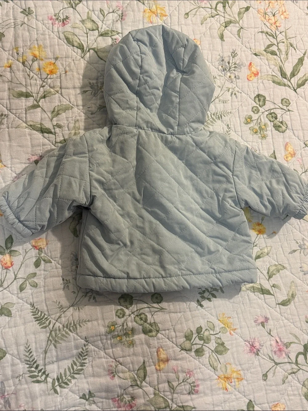 baby GAP Newborn Quilted Hooded Jacket - Light Blue